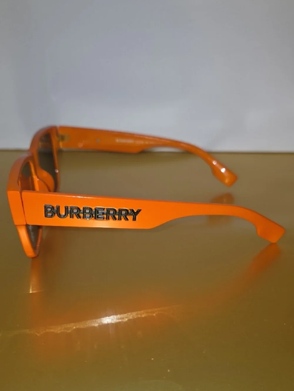 Burberry Orange Frame Sunglasses with Black Lenses
